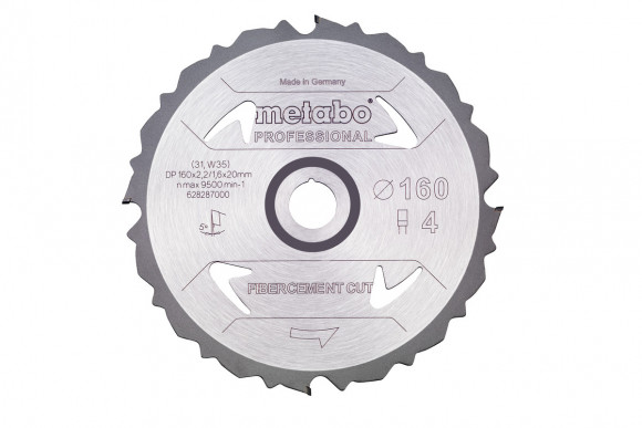 Пиляльний диск Metabo PROFESSIONAL по стружкових плит, 160х20х2.2, 4 зуби (628287000)