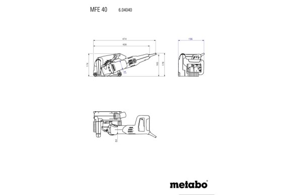 Штроборез Metabo MFE 40 (2 алмазных диска + 20 мм алмазный диск 2 "UP" Universal) (604040900)