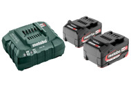 Базовий комплект акумуляторів Metabo LiPOWER 18В, 2х4,0 Аг, з зарядним пристроєм ASC 55 (685050000)