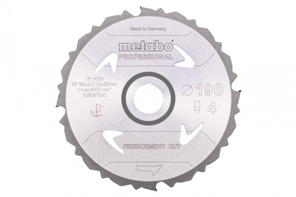 Пиляльний диск Metabo PROFESSIONAL по стружкових плит, 190х20х2.2, 4 зуби (628297000)