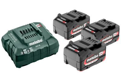 Набір акумуляторів Metabo Li-Power 18В, 3х4.0 Аг, з зарядним пристроєм ASC 55 (685049000)
