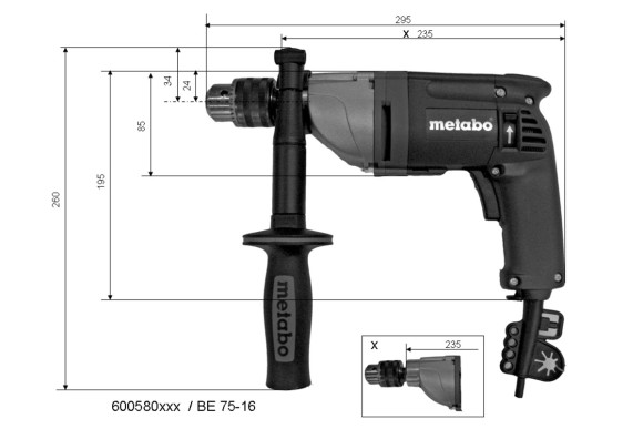 Дриль Metabo BE 75-16 (600580000)