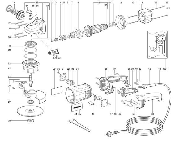 Пара шестерень для WX 21-230 Metabo 316025290