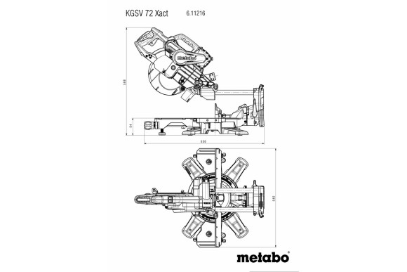 Торцювальна пила з протяжкою Metabo KGSV 72 Xact (611216000)