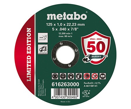 Отрезной диск Metabo LE 125x1,0x22,23, нержавеющая сталь, лимитированная версия (616263000)