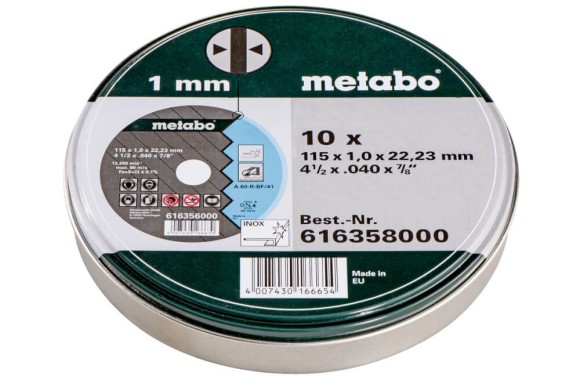 10 відрізних дисків Metabo 115x1,0x22,2 Inox, TF 41 (616358000) 10 відрізних дисків Metabo 115x1,0x22,2 Inox, TF 41 (616358000)