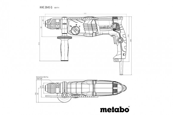 Перфоратор Metabo KHE 2645 Q + кейс (601711500) Перфоратор Metabo KHE 2645 Q + кейс (601711500)