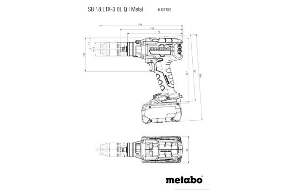 Акумуляторний ударний дриль-шурупокрут Metabo SB 18 LTX-3 BL Q I METAL каркас (603182850) Акумуляторний ударний дриль-шурупокрут Metabo SB 18 LTX-3 BL Q I METAL каркас (603182850)