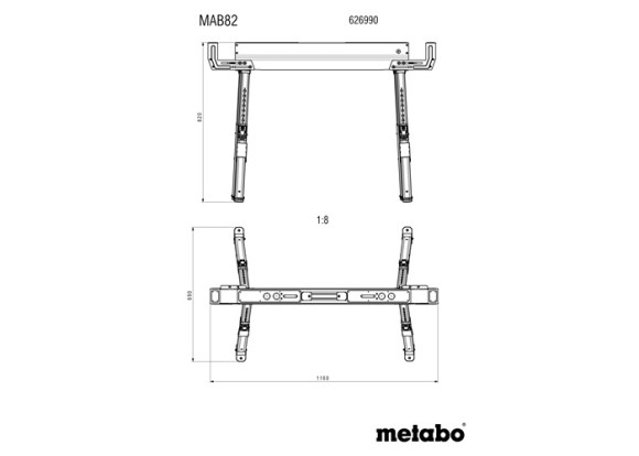 Набор - подставки "конь" для пиления Metabo MAB 82 (626990000) Набор - подставки "конь" для пиления Metabo MAB 82 (626990000)