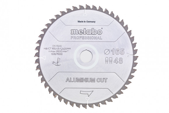 Пиляльний диск Metabo по алюмінію 165x20x1.6, 48 зубів (628276000)