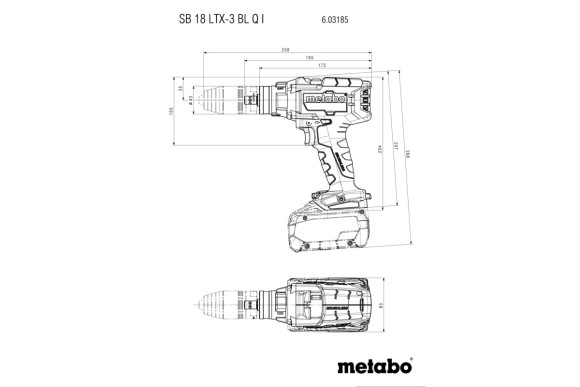 Акумуляторний ударний дриль-шурупокрут Metabo SB 18 LTX-3 BL Q I каркас (603185850)