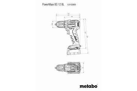 Акумуляторний шуруповерт Metabo PowerMaxx ВS 12 BL, каркас (601038890)
