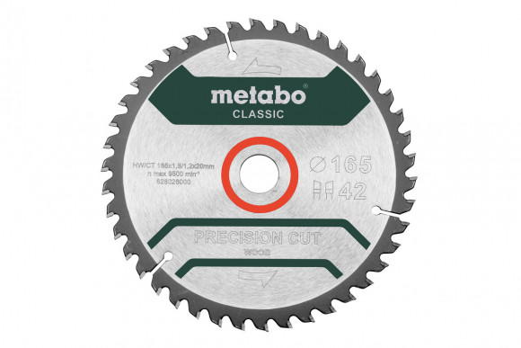 Пиляльний диск Metabo по дереву 165x20x1.8, 42 зуби (628026000)