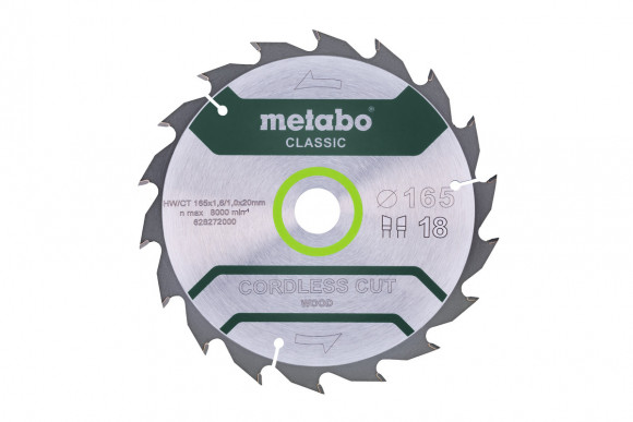 Пиляльний диск Metabo по дереву 165x20x1.8, 18 зубів (628272000)