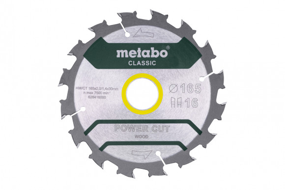 Пиляльний диск Metabo по дереву 165x30, 16 зубів (628416000)