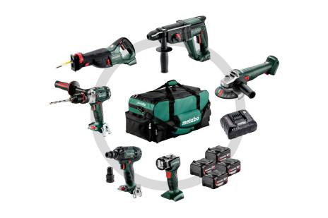 Акумуляторні інструменти в комплекті Metabo Combo Set 6.1 (SB 18LTX Impuls+KH 18LTX 24+W 18L 9-125 Quick+SSEP 18LT BL+SSW 18LTX 300 BL+ULA 14.4-18LED), 18В (685211000)