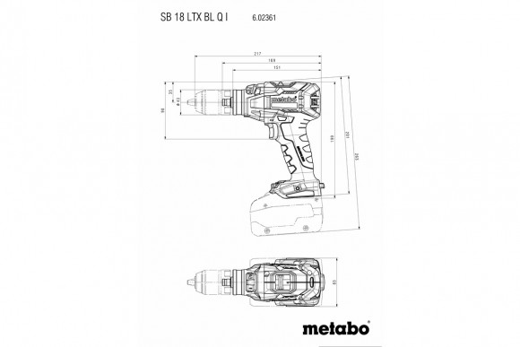 Аккумуляторный ударный шуруповерт Metabo SB 18 LTX BL Quick Impuls (602361650)