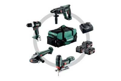 Акумуляторні інструменти в комплекті Metabo Combo Set 4.3 (SB 18LT BL+W 18L 9-125 Quick+KH 18LTX 24+ST 18L 90), 18В (685214000) Акумуляторні інструменти в комплекті Metabo Combo Set 4.3 (SB 18LT BL+W 18L 9-125 Quick+KH 18LTX 24+ST 18L 90), 18В (685214000)
