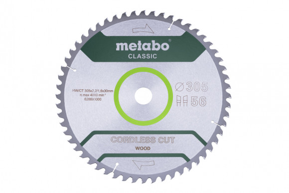 Пильний диск Metabo Cordless cut Classic HW/CT 305х2.2/1.6x30 Z56 WZ 5° /B (628694000)