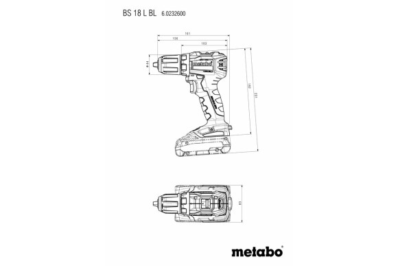 Акумуляторний дриль-шурупокрут Metabo ВS 18 L BL каркас в кейсі (602326840)
