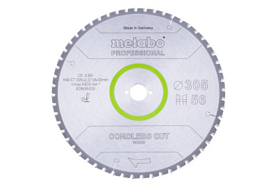 Острый диск Metabo Cordless cut HW/CT 305х2.2/1.8x30, Z56 WZ 5° отр. (628695000) Острый диск Metabo Cordless cut HW/CT 305х2.2/1.8x30, Z56 WZ 5° отр. (628695000)