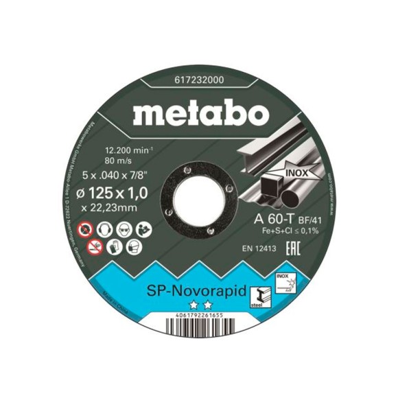 Відрізний диск Metabo Novorapid 180x1,6x22 SP нерж (617234000)