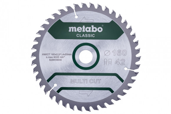 Пильне полотно Metabo «Multi Cut - Classic», 160x20 Z42 FZ/TZ 5° /B (628658000)